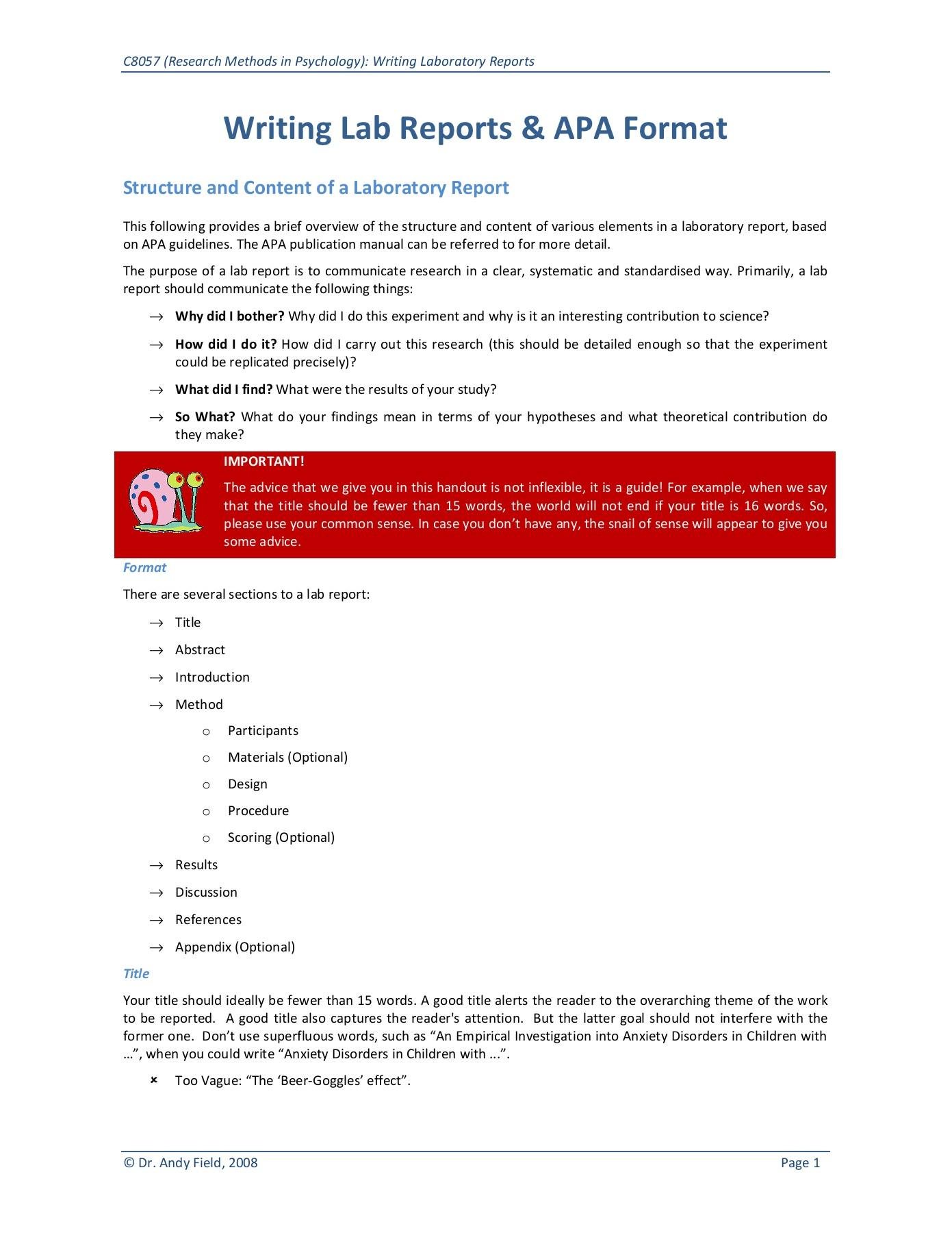 Understanding the Structure of a Psychology Research Report