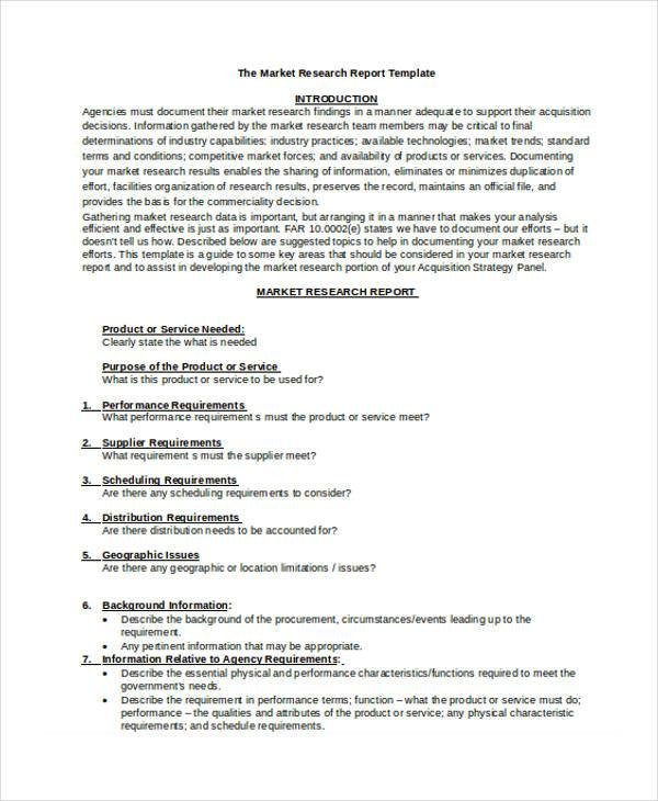 research report template word
