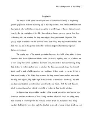 research report about depression