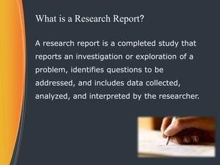 research report discussion example