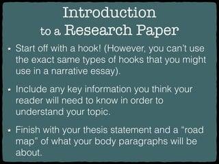 research paper hooks