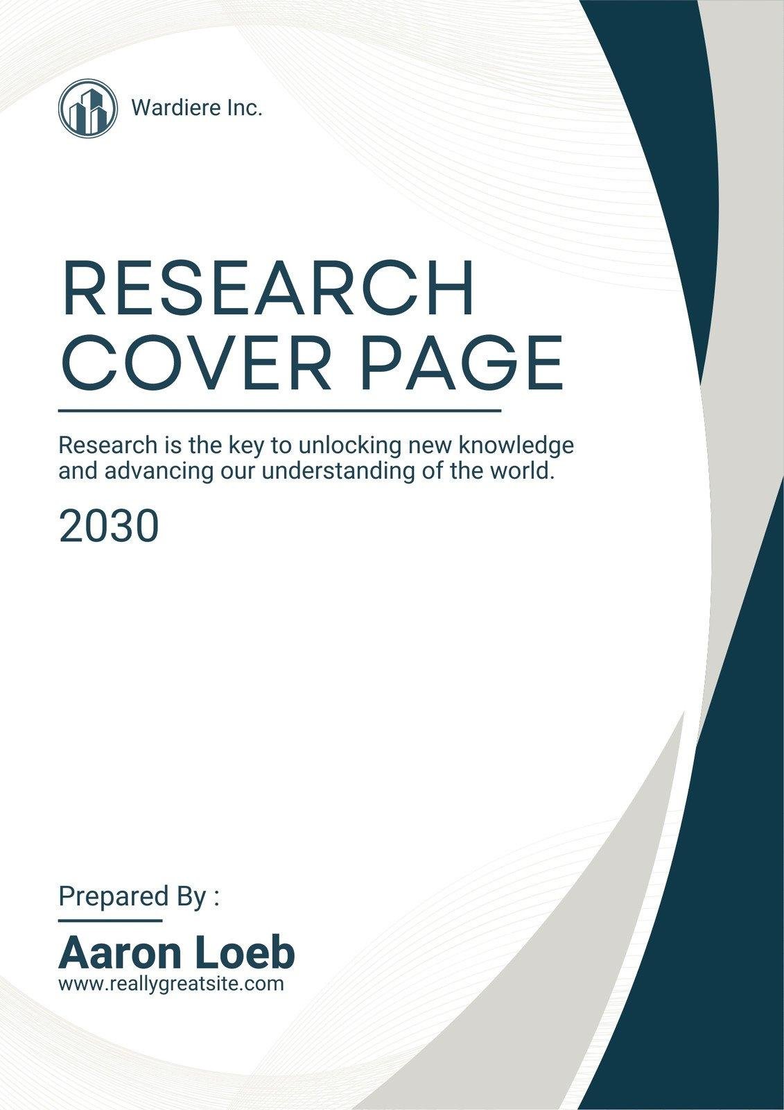 Elements of a Compelling Research Report Front Page