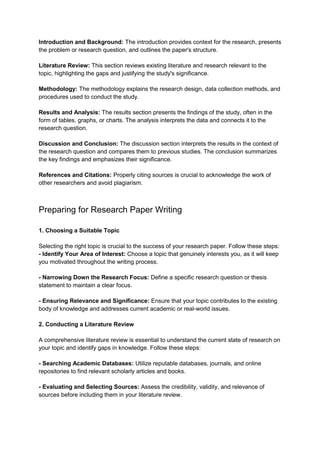 Key Components of a Comprehensive Research Report
