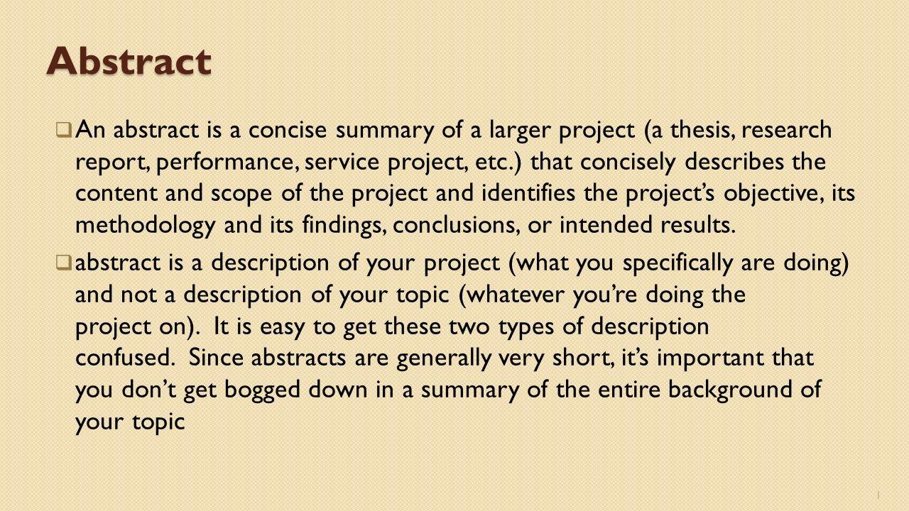 Crafting⁤ a ⁣Concise Abstract for Maximum Impact