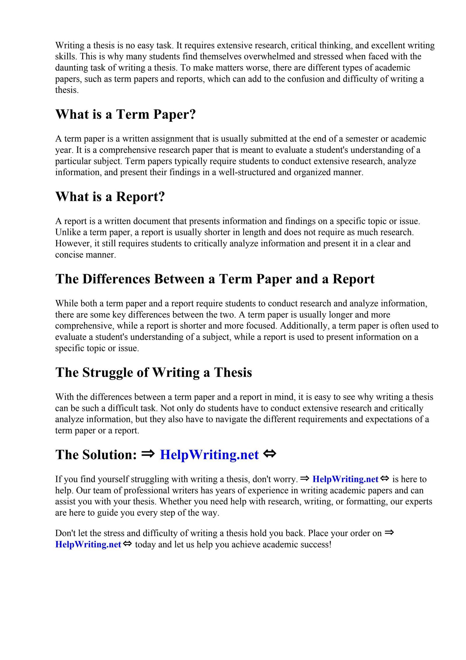 Essential Elements of a Comprehensive Research Report